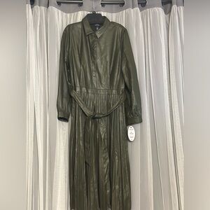 Faux Leather Green dress